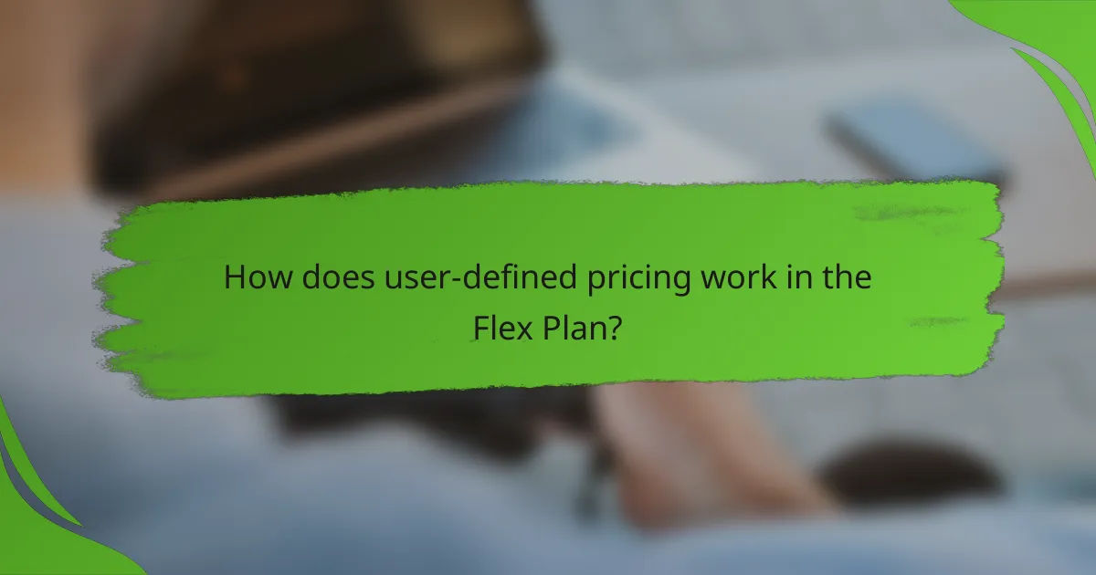 How does user-defined pricing work in the Flex Plan?