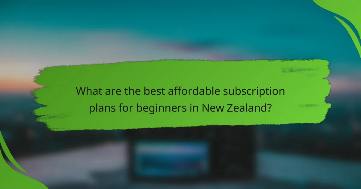 What are the best affordable subscription plans for beginners in New Zealand?