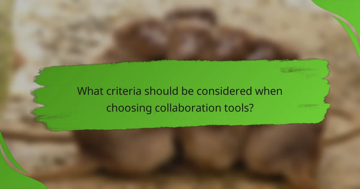 What criteria should be considered when choosing collaboration tools?