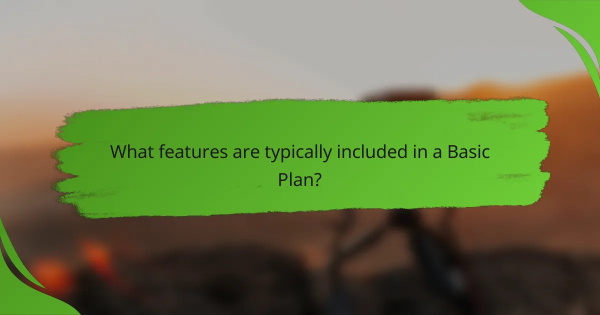 What features are typically included in a Basic Plan?