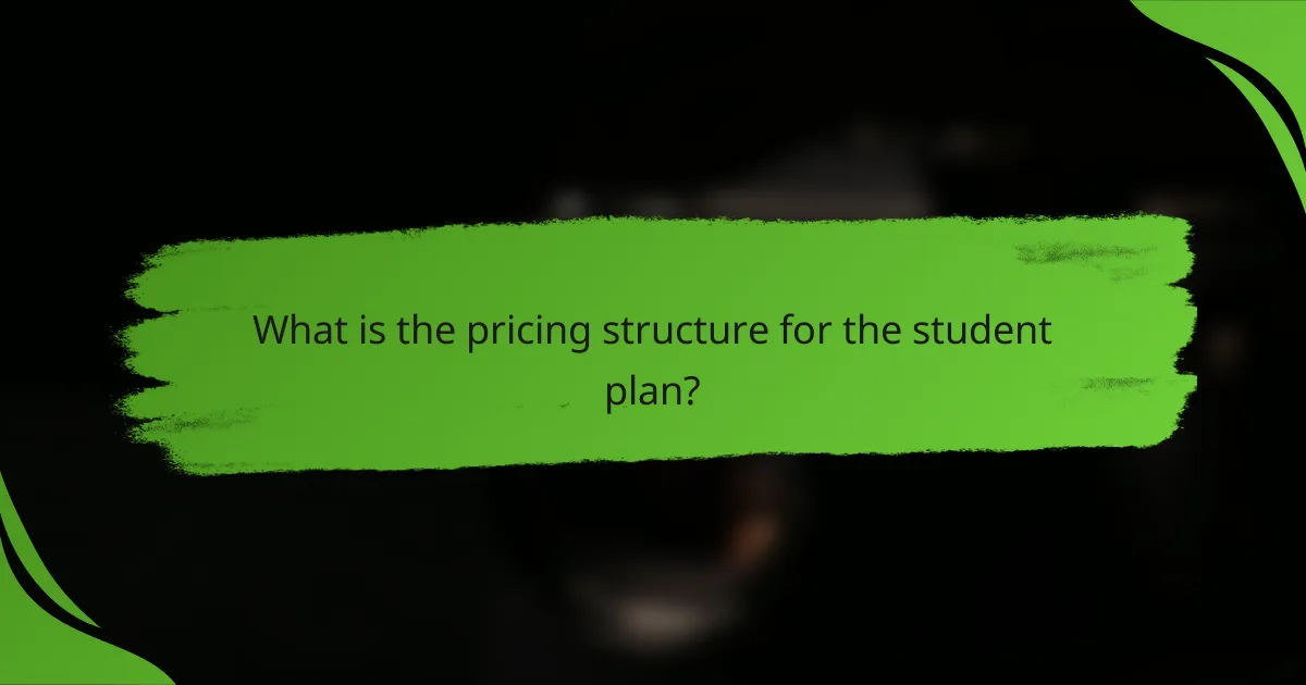 What is the pricing structure for the student plan?